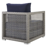 Aura 3 Piece Outdoor Patio Wicker Rattan Set Gray Navy EEI-3597-GRY-NAV-SET