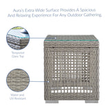 Aura 3 Piece Outdoor Patio Wicker Rattan Set Gray White EEI-3597-GRY-WHI-SET