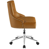 Regent Tufted Button Swivel Faux Leather Office Chair Tan EEI-3608-TAN