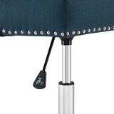 Regent Tufted Button Swivel Upholstered Fabric Office Chair Azure EEI-3609-AZU