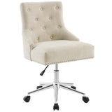 Regent Tufted Button Swivel Upholstered Fabric Office Chair Beige EEI-3609-BEI
