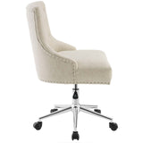 Regent Tufted Button Swivel Upholstered Fabric Office Chair Beige EEI-3609-BEI