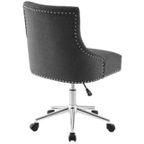 Regent Tufted Button Swivel Upholstered Fabric Office Chair Gray EEI-3609-GRY