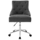 Regent Tufted Button Swivel Upholstered Fabric Office Chair Gray EEI-3609-GRY