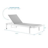 Charleston Outdoor Patio Chaise Lounge Chair White Gray EEI-3610-WHI-GRY