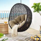 Encase Swing Outdoor Patio Lounge Chair Without Stand Black Mocha EEI-3636-BLK-MOC