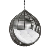 Garner Teardrop Outdoor Patio Swing Chair Without Stand Gray White EEI-3637-GRY-WHI