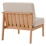 Sedona Outdoor Patio Eucalyptus Wood Sectional Sofa Armless Chair Natural Taupe EEI-3681-NAT-TAU
