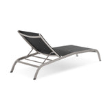 Savannah Mesh Chaise Outdoor Patio Aluminum Lounge Chair Black EEI-3721-BLK