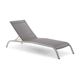 Savannah Mesh Chaise Outdoor Patio Aluminum Lounge Chair Gray EEI-3721-GRY