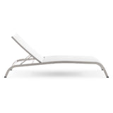 Savannah Mesh Chaise Outdoor Patio Aluminum Lounge Chair White EEI-3721-WHI