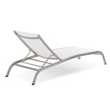 Savannah Mesh Chaise Outdoor Patio Aluminum Lounge Chair White EEI-3721-WHI