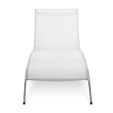 Savannah Mesh Chaise Outdoor Patio Aluminum Lounge Chair White EEI-3721-WHI