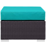 Convene 3 Piece Set Outdoor Patio with Fire Pit Espresso Turquoise EEI-3724-EXP-TRQ-SET