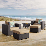 Convene 5 Piece Set Outdoor Patio with Fire Pit Espresso Mocha EEI-3726-EXP-MOC-SET