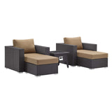 Convene 5 Piece Set Outdoor Patio with Fire Pit Espresso Mocha EEI-3726-EXP-MOC-SET