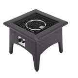 Convene 3 Piece Set Outdoor Patio with Fire Pit Espresso Red EEI-3727-EXP-RED-SET