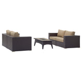 Convene 5 Piece Set Outdoor Patio with Fire Pit Espresso Mocha EEI-3728-EXP-MOC-SET