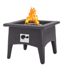 Convene 3 Piece Set Outdoor Patio with Fire Pit Espresso Beige EEI-3729-EXP-BEI-SET