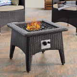 Convene 3 Piece Set Outdoor Patio with Fire Pit Espresso Beige EEI-3729-EXP-BEI-SET