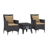 Convene 3 Piece Set Outdoor Patio with Fire Pit Espresso Mocha EEI-3729-EXP-MOC-SET