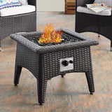 Convene 3 Piece Set Outdoor Patio with Fire Pit Espresso White EEI-3729-EXP-WHI-SET