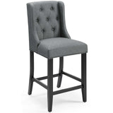 Baronet Tufted Button Upholstered Fabric Counter Stool Gray EEI-3739-GRY