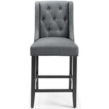 Baronet Tufted Button Upholstered Fabric Counter Stool Gray EEI-3739-GRY