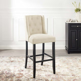 Baronet Tufted Button Upholstered Fabric Bar Stool Beige EEI-3741-BEI