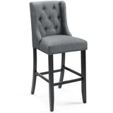 Baronet Tufted Button Upholstered Fabric Bar Stool Gray EEI-3741-GRY