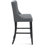 Baronet Tufted Button Upholstered Fabric Bar Stool Gray EEI-3741-GRY
