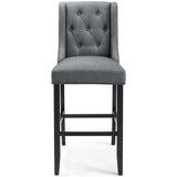 Baronet Tufted Button Upholstered Fabric Bar Stool Gray EEI-3741-GRY