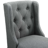 Baronet Tufted Button Upholstered Fabric Bar Stool Gray EEI-3741-GRY