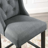 Baronet Tufted Button Upholstered Fabric Bar Stool Gray EEI-3741-GRY