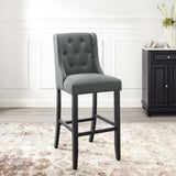 Baronet Tufted Button Upholstered Fabric Bar Stool Gray EEI-3741-GRY