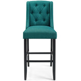 Baronet Tufted Button Upholstered Fabric Bar Stool Teal EEI-3741-TEA