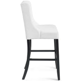 Baronet Tufted Button Faux Leather Bar Stool White EEI-3742-WHI