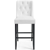 Baronet Tufted Button Faux Leather Bar Stool White EEI-3742-WHI