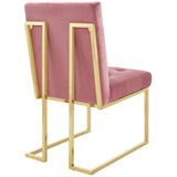Privy Gold Stainless Steel Performance Velvet Dining Chair Gold Dusty Rose EEI-3744-GLD-DUS