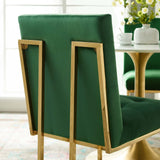 Privy Gold Stainless Steel Performance Velvet Dining Chair Gold Emerald EEI-3744-GLD-EME