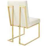 Privy Gold Stainless Steel Performance Velvet Dining Chair Gold Ivory EEI-3744-GLD-IVO