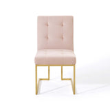 Privy Gold Stainless Steel Performance Velvet Dining Chair Gold Pink EEI-3744-GLD-PNK