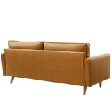 Valour Upholstered Faux Leather Sofa Tan EEI-3765-TAN