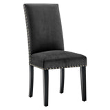 Parcel Performance Velvet Dining Side Chairs - Set of 2 Charcoal EEI-3779-CHA