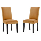 Parcel Performance Velvet Dining Side Chairs - Set of 2 Cognac EEI-3779-COG
