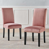 Parcel Performance Velvet Dining Side Chairs - Set of 2 Dusty Rose EEI-3779-DUS