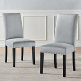 Parcel Performance Velvet Dining Side Chairs - Set of 2 Light Gray EEI-3779-LGR