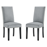 Parcel Performance Velvet Dining Side Chairs - Set of 2 Light Gray EEI-3779-LGR