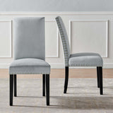 Parcel Performance Velvet Dining Side Chairs - Set of 2 Light Gray EEI-3779-LGR