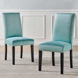 Parcel Performance Velvet Dining Side Chairs - Set of 2 Mint EEI-3779-MIN